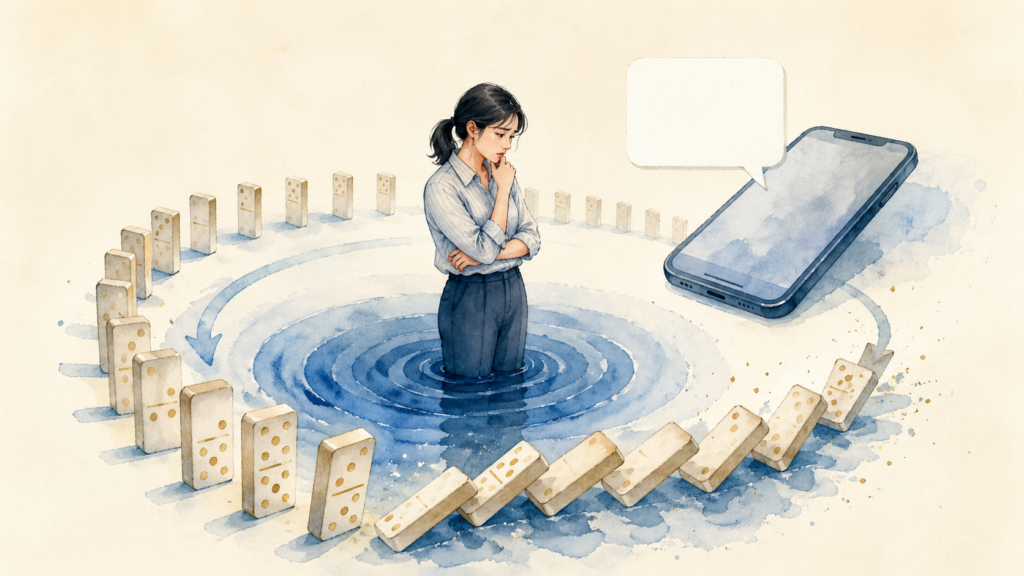스트레스에 매번 똑같이 무너지는 이유 — 자극·생각·감정·행동의 도미노